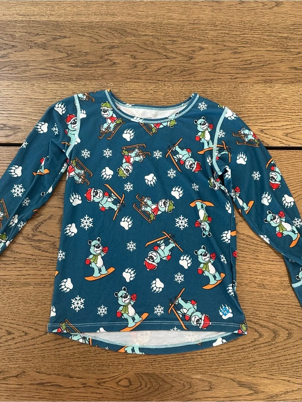 Hot Chillys Kids 4T Winter Bear Ski Snowboard Long Sleeve Pajama Base Layer Set